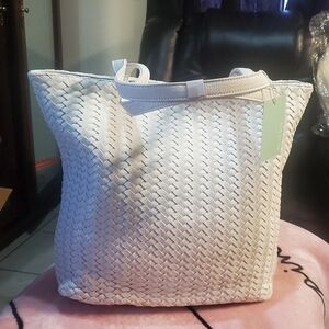 Deux Lux Crosby Woven White Tote